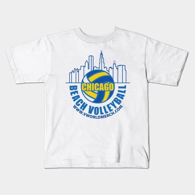 Chicago Beach Volleyball B Kids T-Shirt by vworldmerch